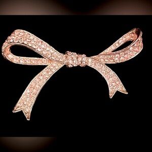 Kenneth Jay Lane pink crystal bow brooch​​​​​​